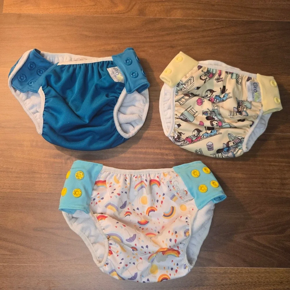 GroVia Swim Diaper Bundle 3pc Snap Closure Reusable‎ size 2 size 3